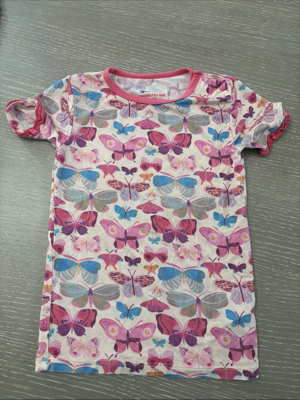 Magnetic Me Pink Butterfly Print Pajama Set 3T - Picture 7 of 8